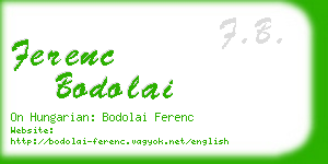 ferenc bodolai business card